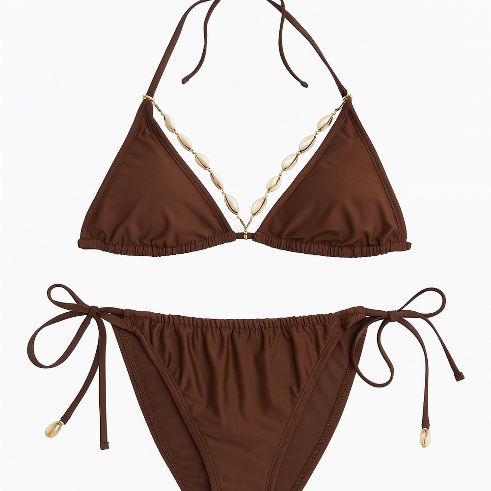 Wild Fable Chocolate Bikini with Gold Details